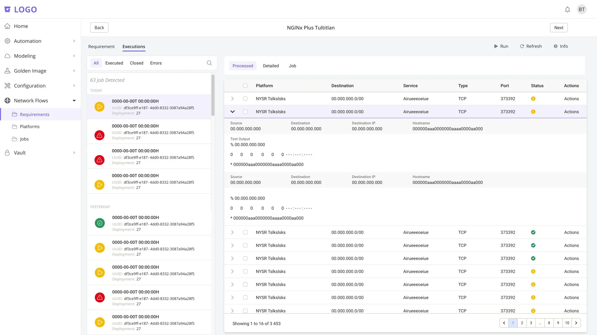 Service status monitoring