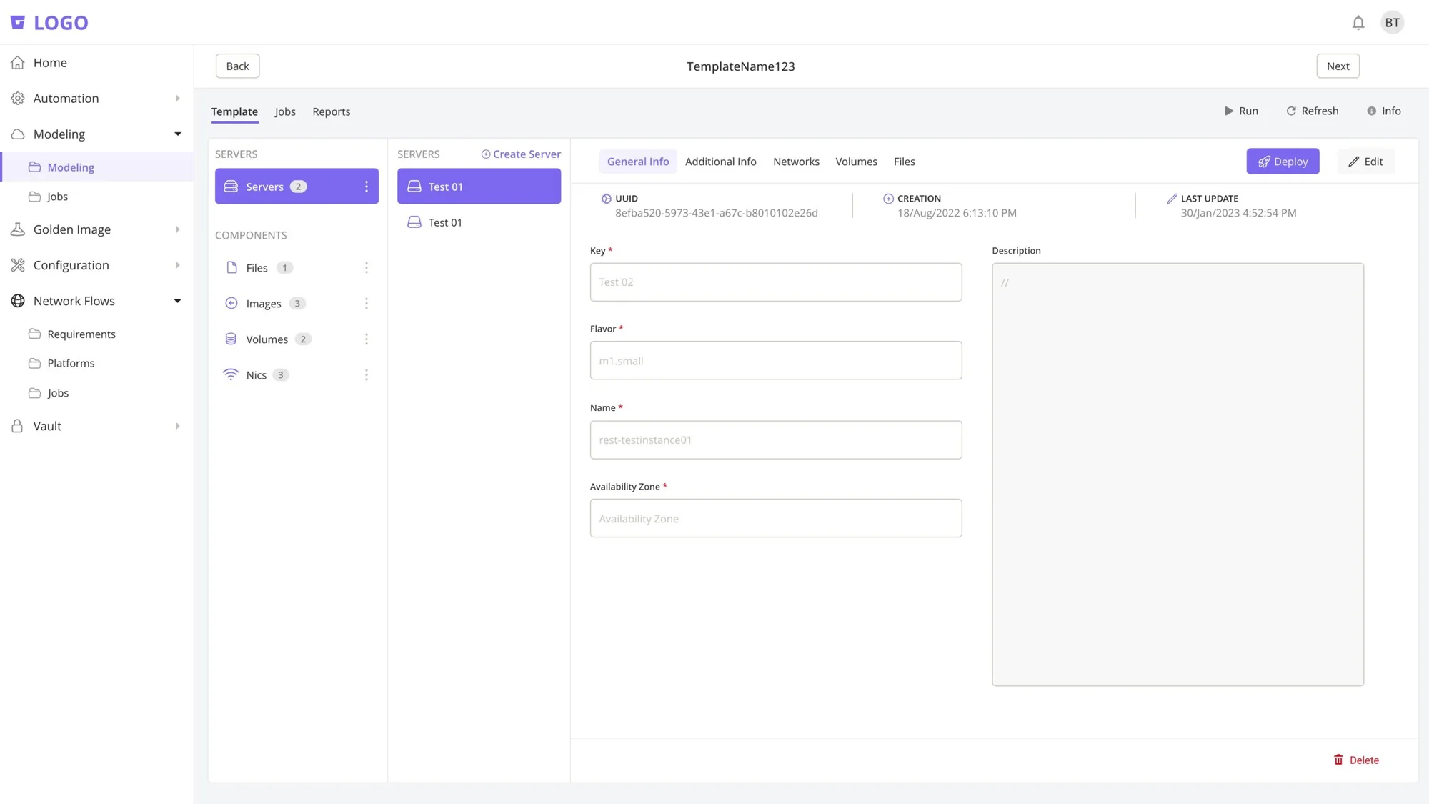 Provisioning form