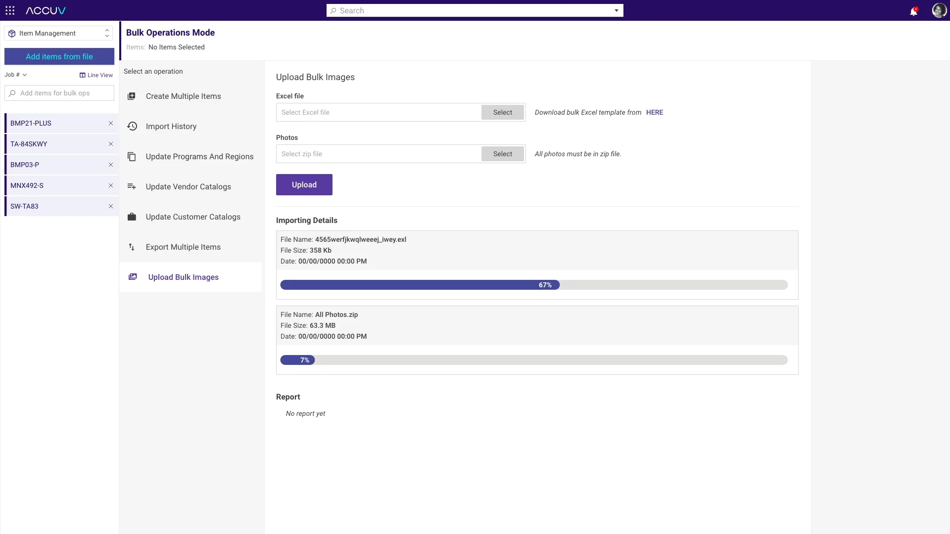 Bulk upload
