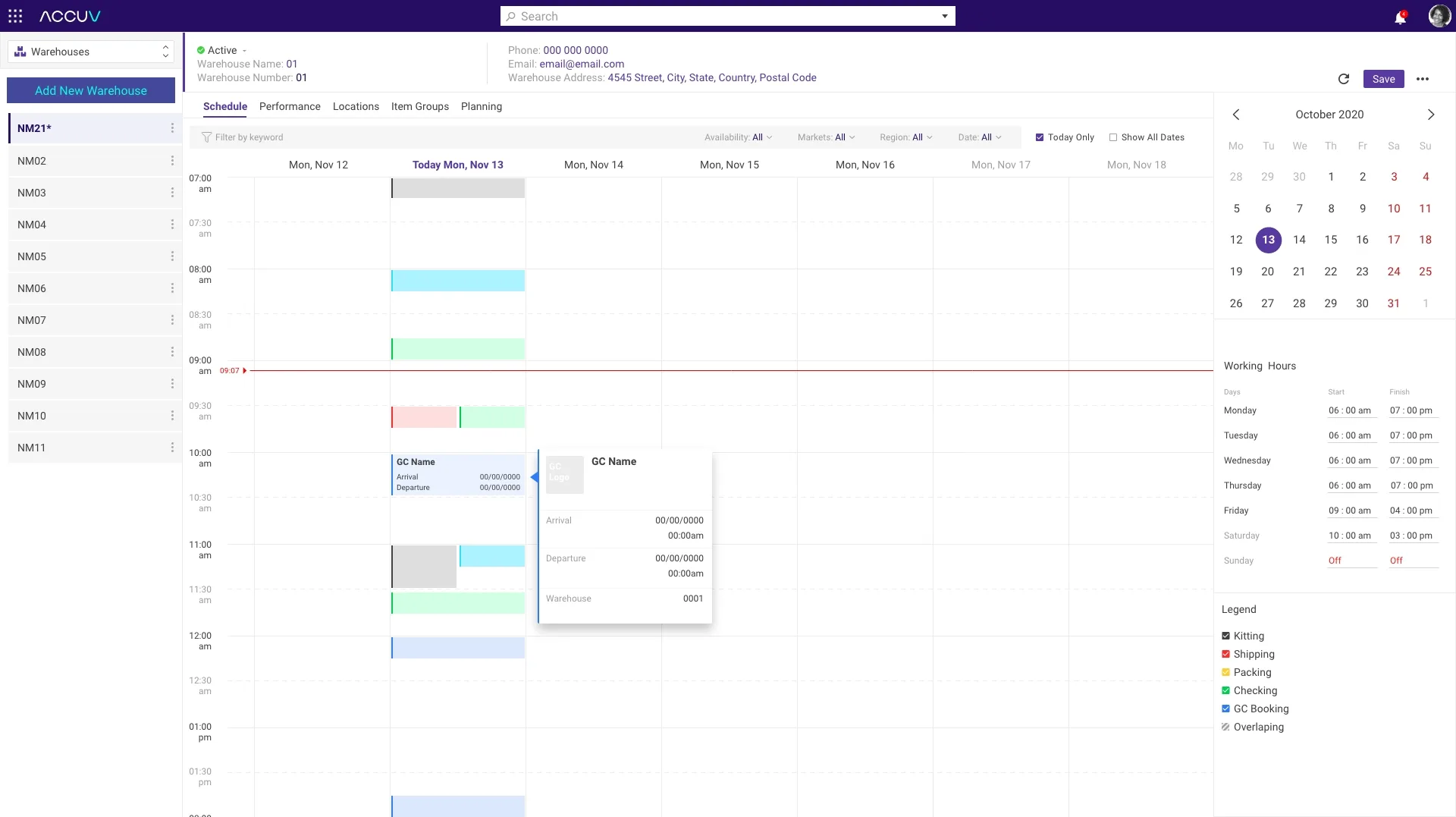 Resource calendar