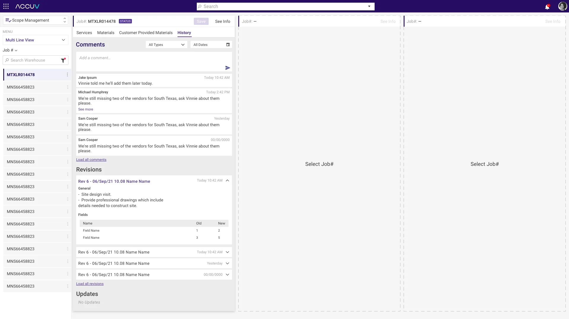 Comments and activity