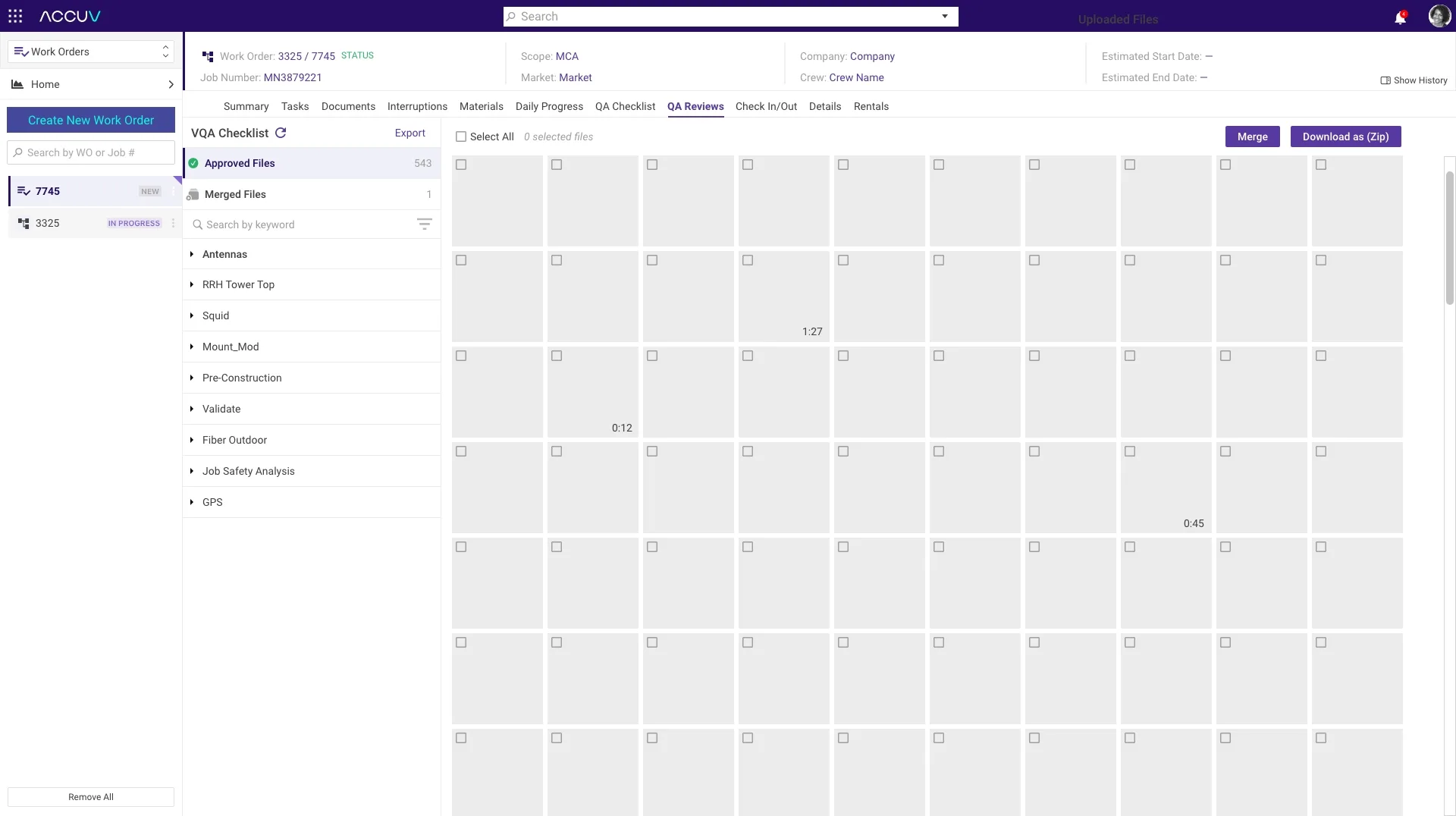 Project calendar